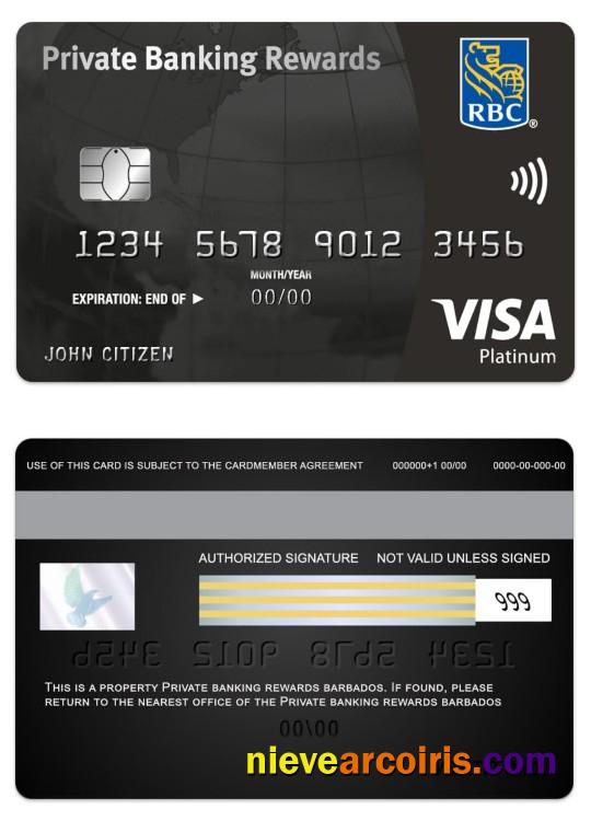 Barbados Private Bankking Rewards visa-platinum black card